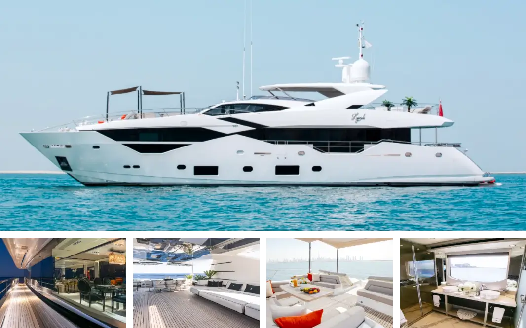 Superyachts for rental in Dubai parked at sea